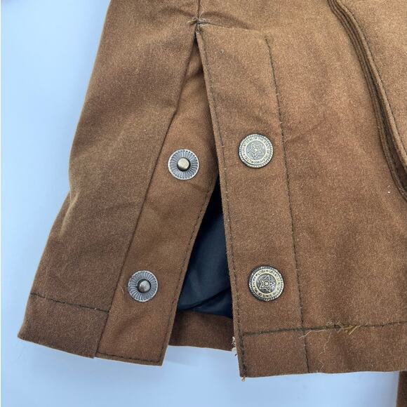 Resistance Oilskin Jacket XL Brown Waterproof Work Coat Faux Fur Lining NWT - Picture 6 of 6